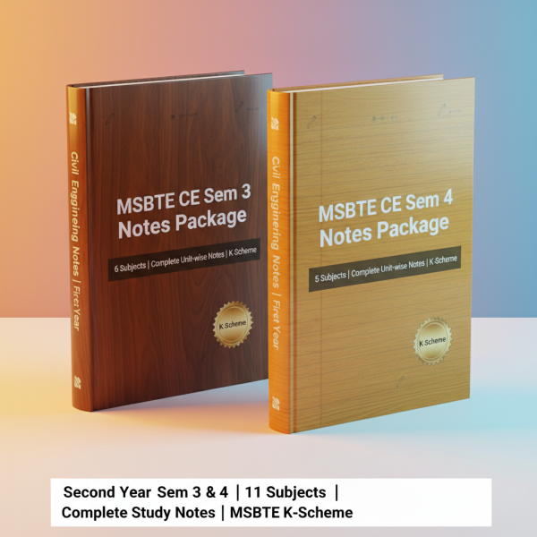 MSBTE Notes - CE 2nd Year (Semester 3-4) | K Scheme 2026
